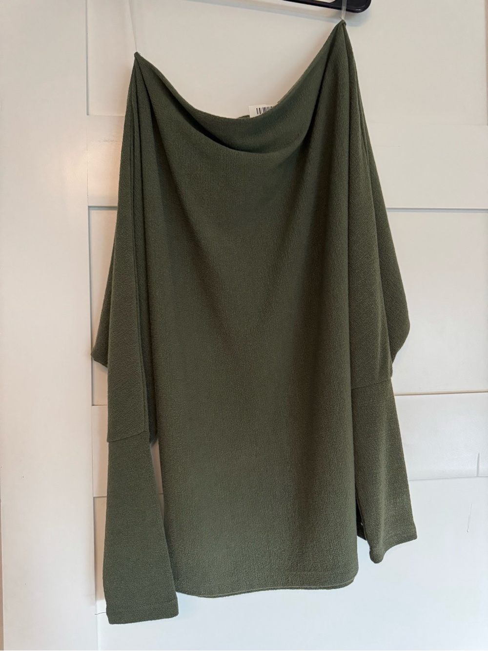 Women's Olive Green Draped Knit Top